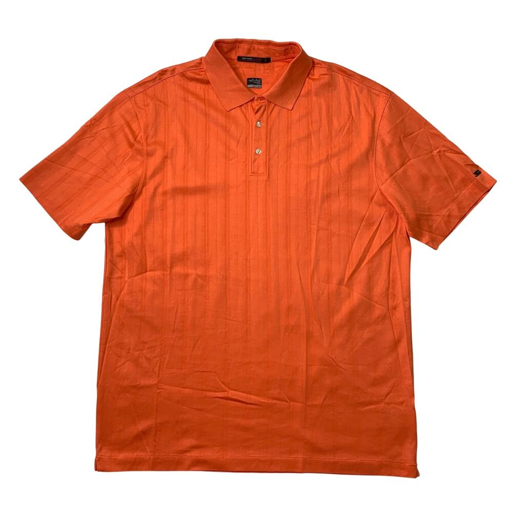 Vintage Tiger Woods Shirt Mens XL Tangerine Cotton Blend Fit Dry Nike Golf